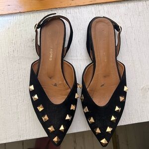 Studded Black Slingback Shoes Makis Kotris
